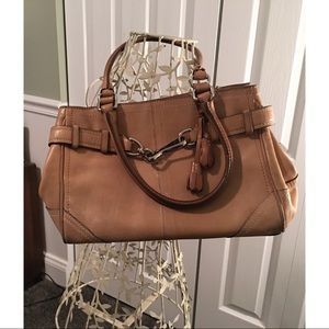 Authentic Coach Genuine Leather Camel Hampton Bag